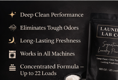 Laundry Lab Co. Signature Laundry Powder Vanilla – 100 oz (Up to 22 Loads)